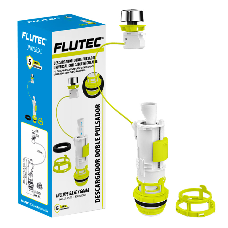 DESCARGA DOBLE PULSADOR UNIVERSAL CON CABLE REGULABLE FLUTEC